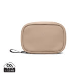 Trousse beige rectangulaire avec fermeture éclair
