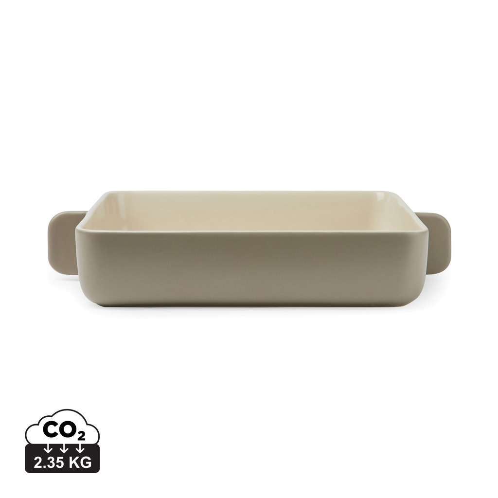 Plat à gratin rectangulaire en céramique beige