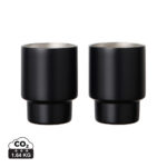 Deux gobelets noirs en acier inoxydable