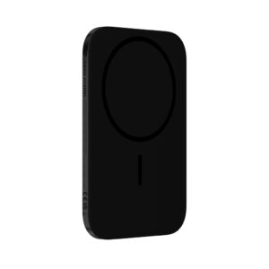Batterie externe noire magnétique design minimaliste