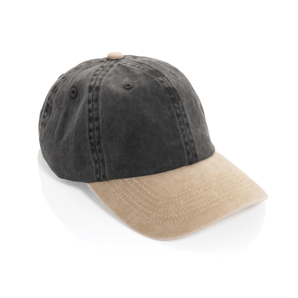Casquette bicolore BEAU AWARE™ lavée à 6 panneaux en sergé d