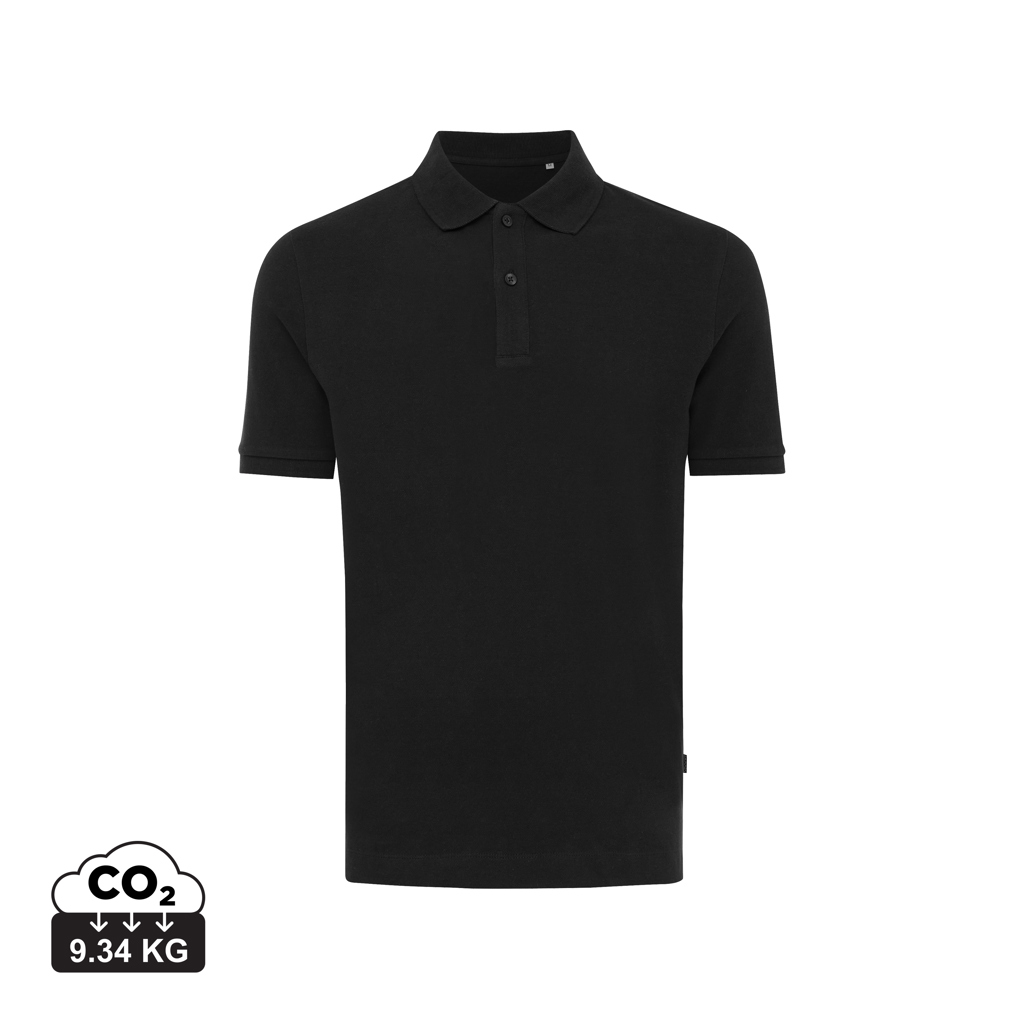 Polo noir manches courtes sur fond clair