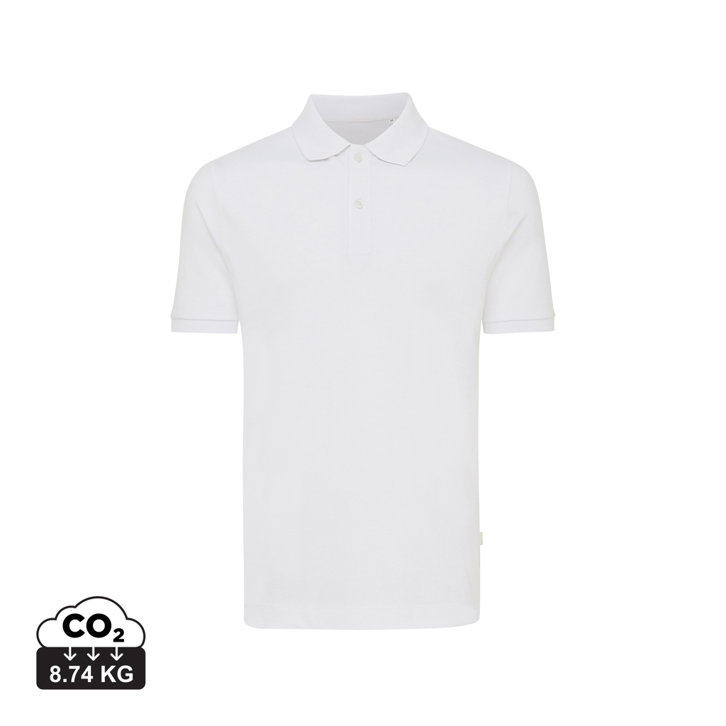 Polo blanc manches courtes vue de face