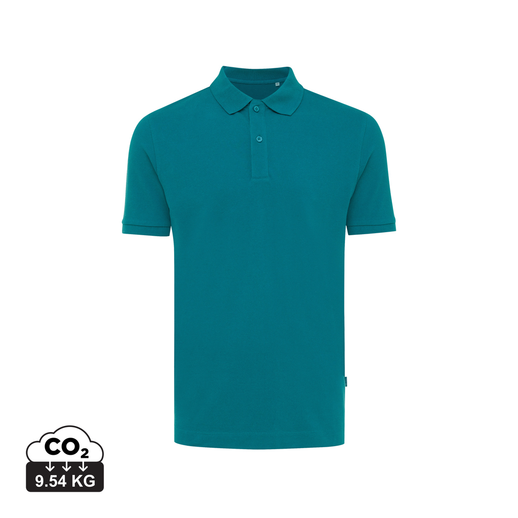 Polo vert canard avec col boutonné