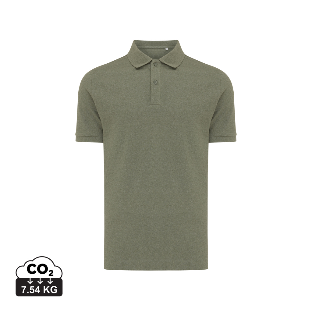 Polo vert kaki avec indication CO2