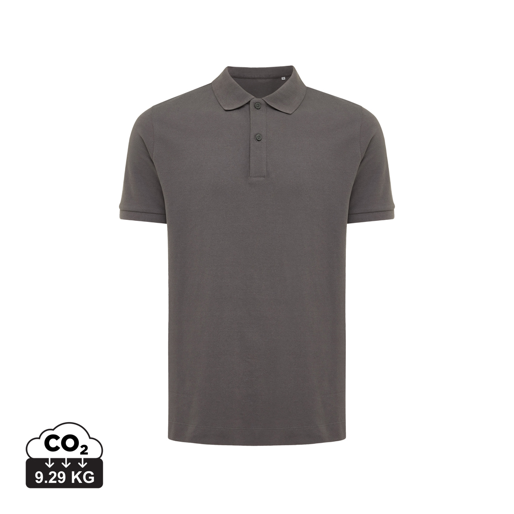 Polo gris manches courtes sur fond blanc