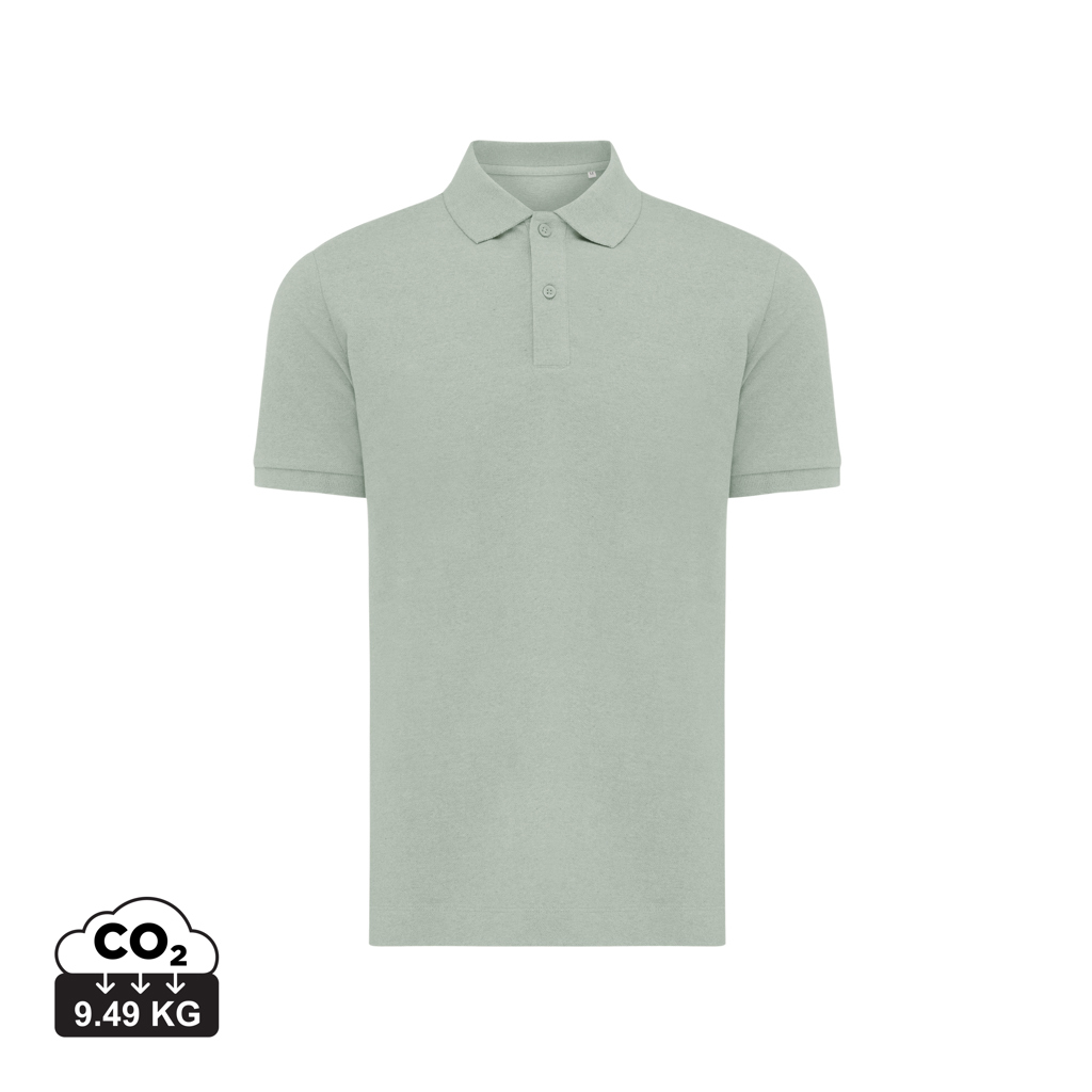 Polo vert sauge manches courtes en coton