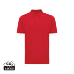 Polo rouge uni avec col et boutons
