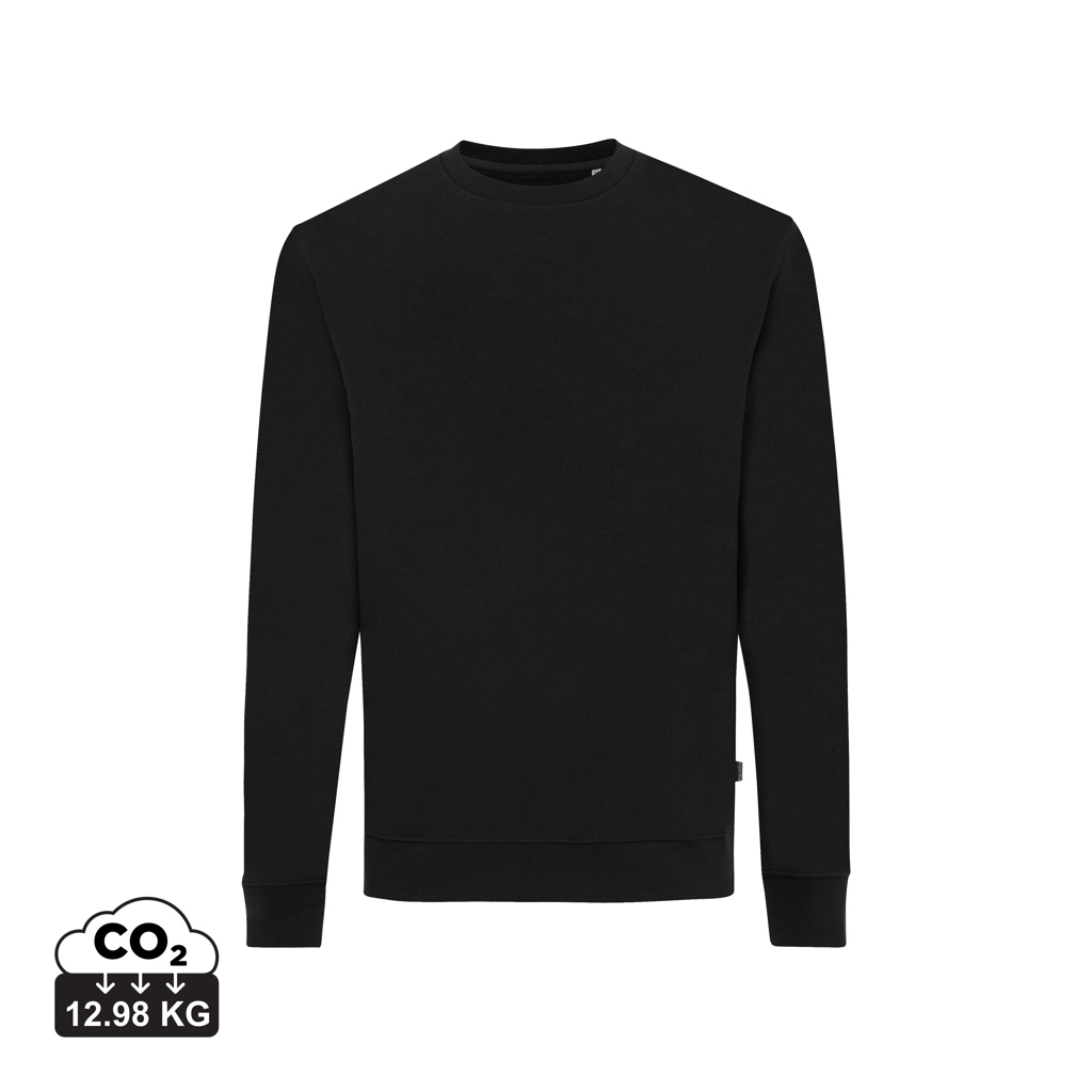 Sweat-shirt noir col rond manches longues
