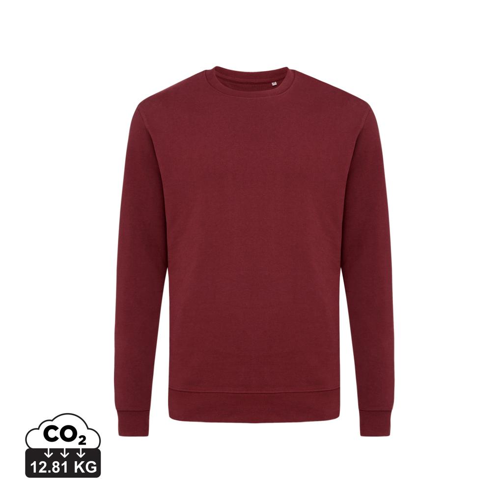 Sweat-shirt bordeaux uni à col rond