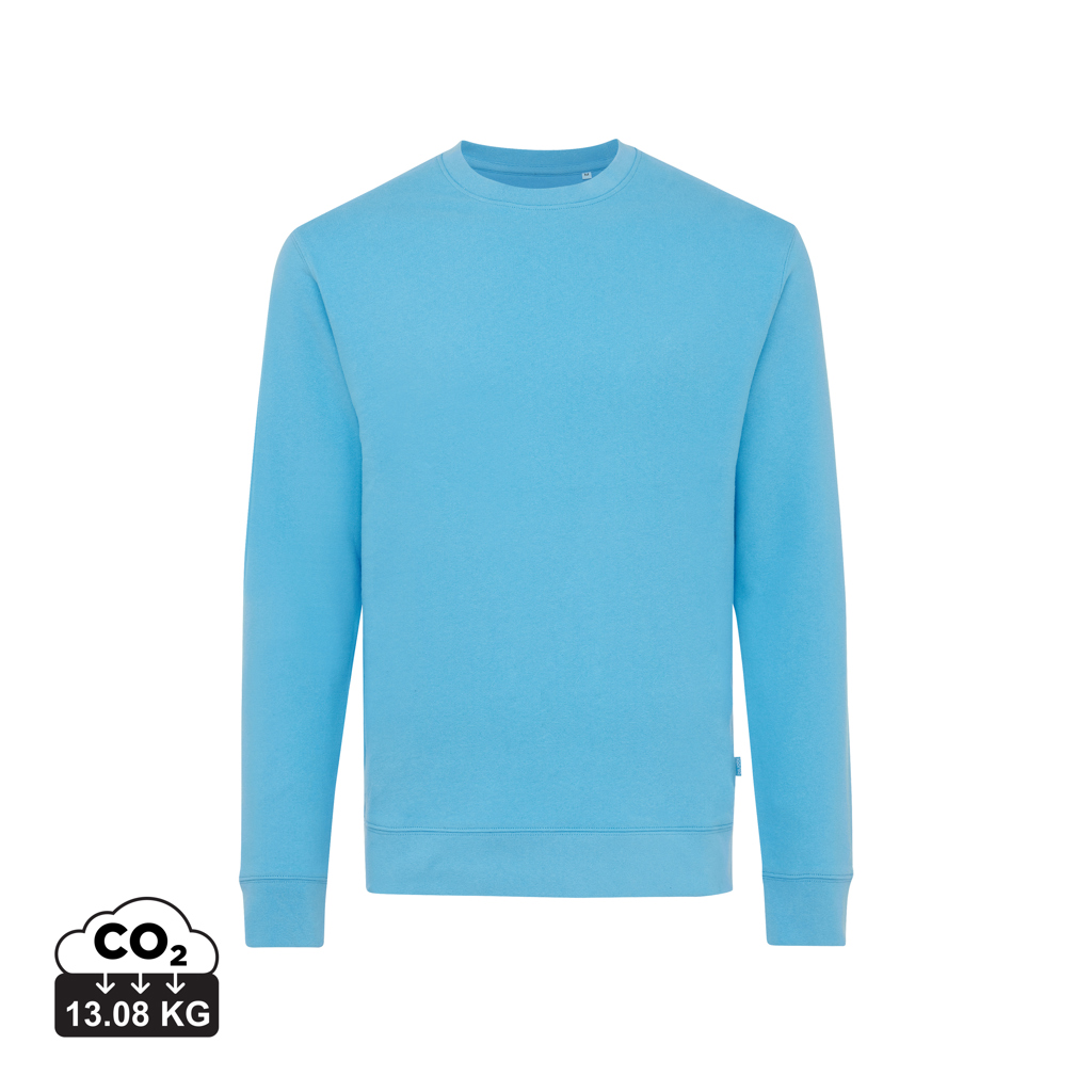 Sweat-shirt bleu ciel à col rond