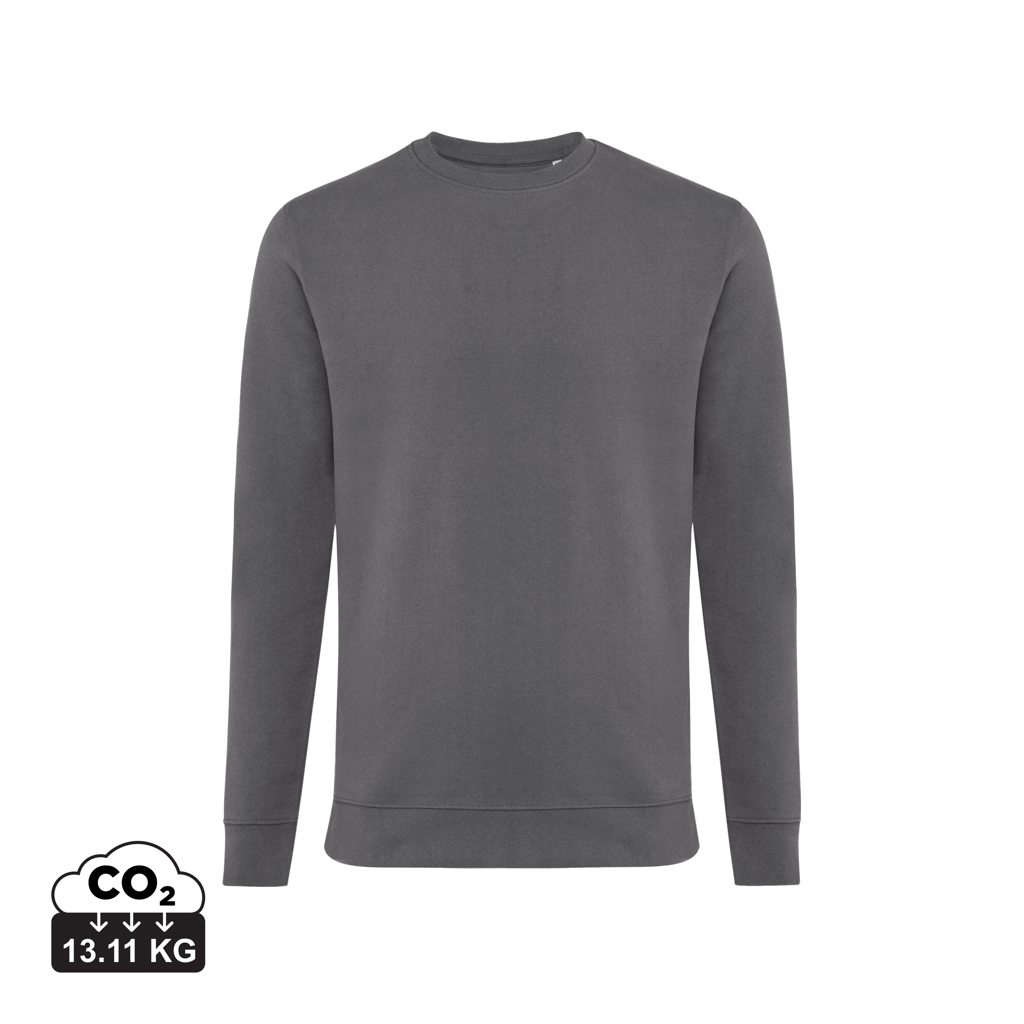 Sweat-shirt gris uni à col rond