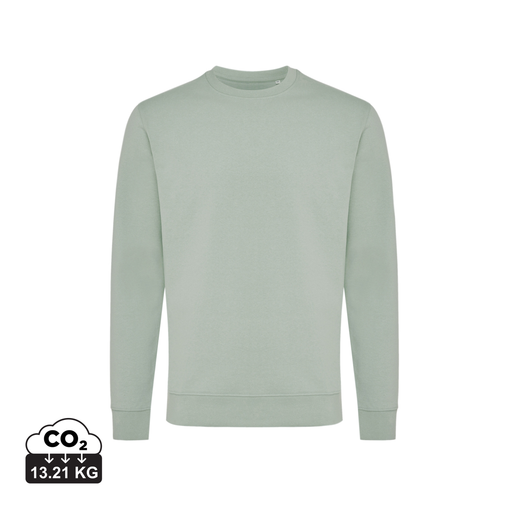 Sweat-shirt vert sauge col rond manches longues