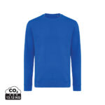 Sweat-shirt bleu uni à col rond