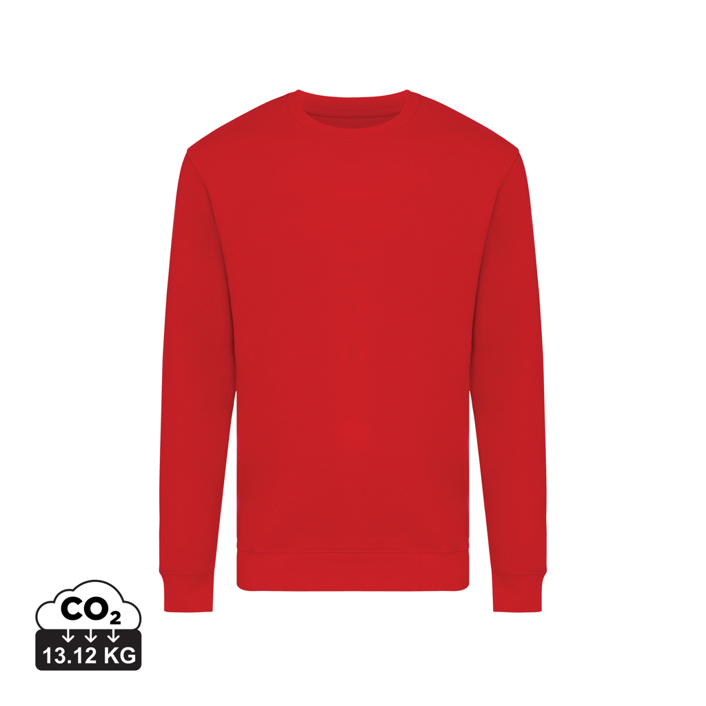 Sweat-shirt rouge uni à col rond