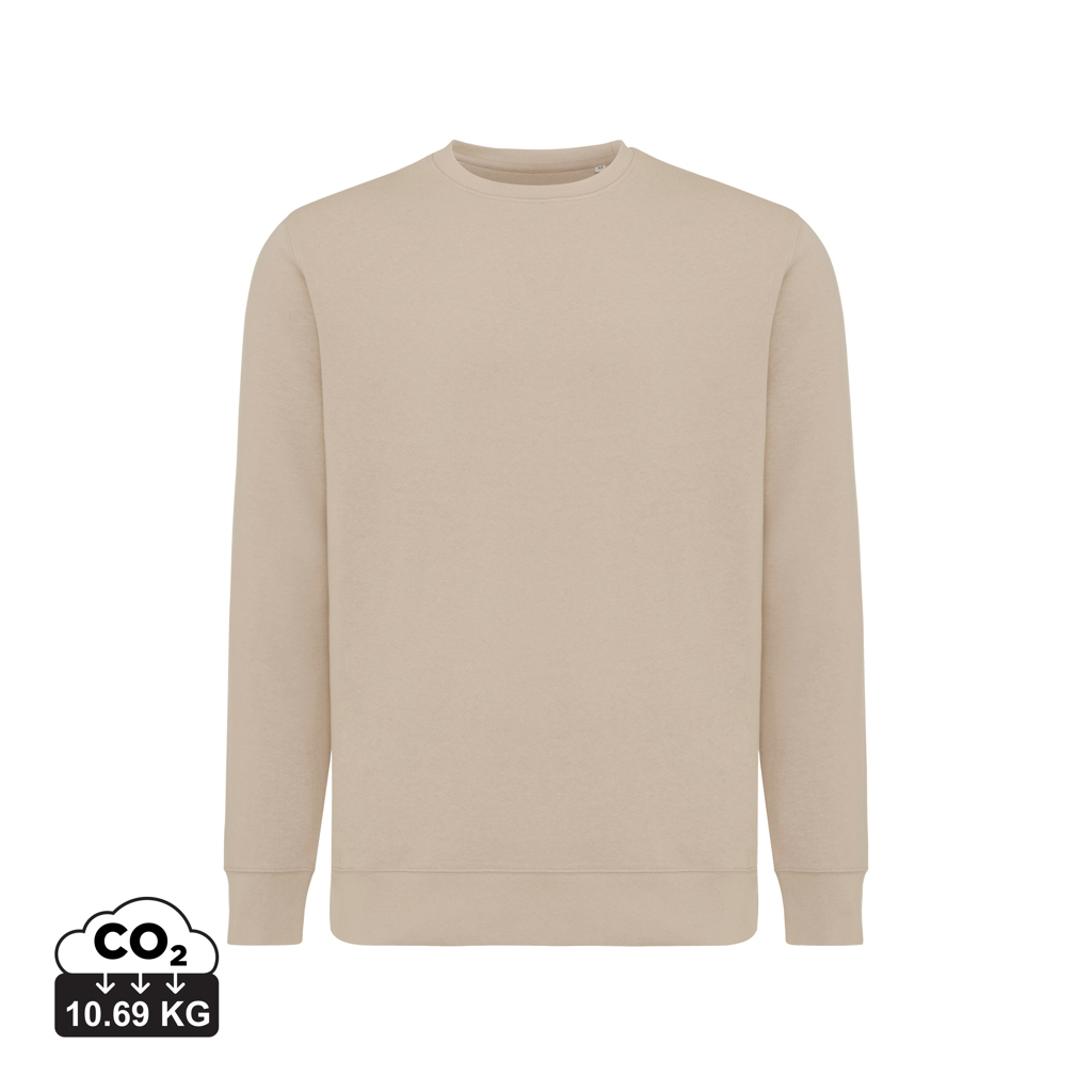 Sweat-shirt beige uni à col rond