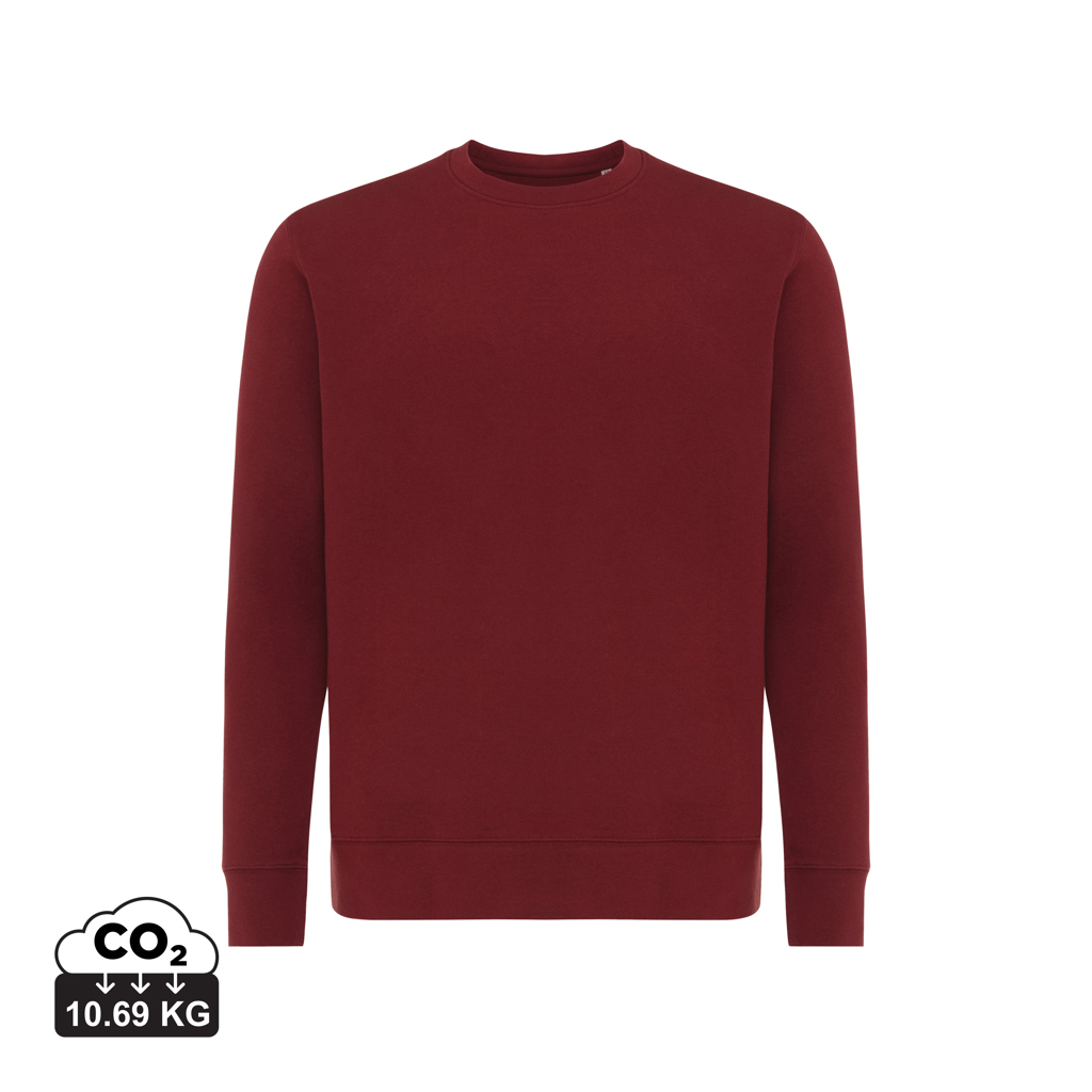 Sweat-shirt bordeaux uni avec indication CO2