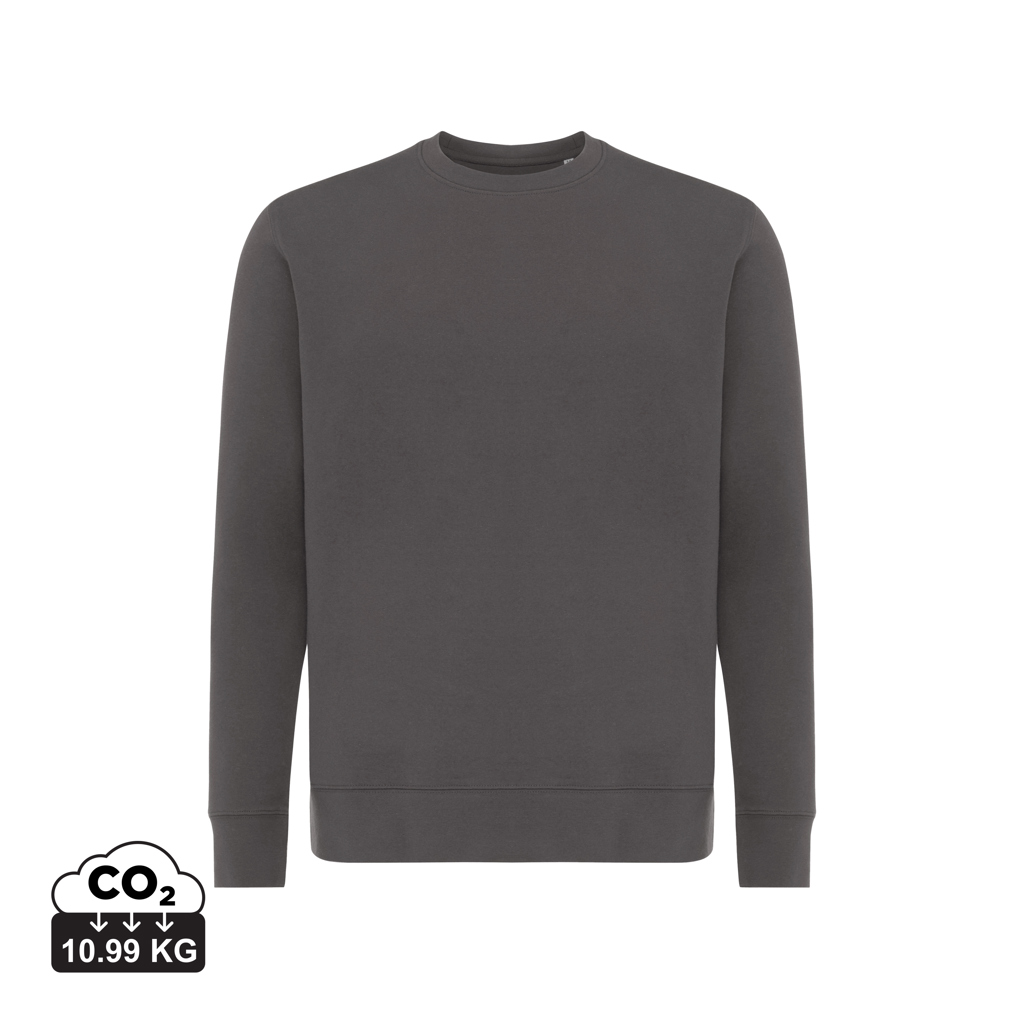 Sweat-shirt gris foncé col rond minimaliste