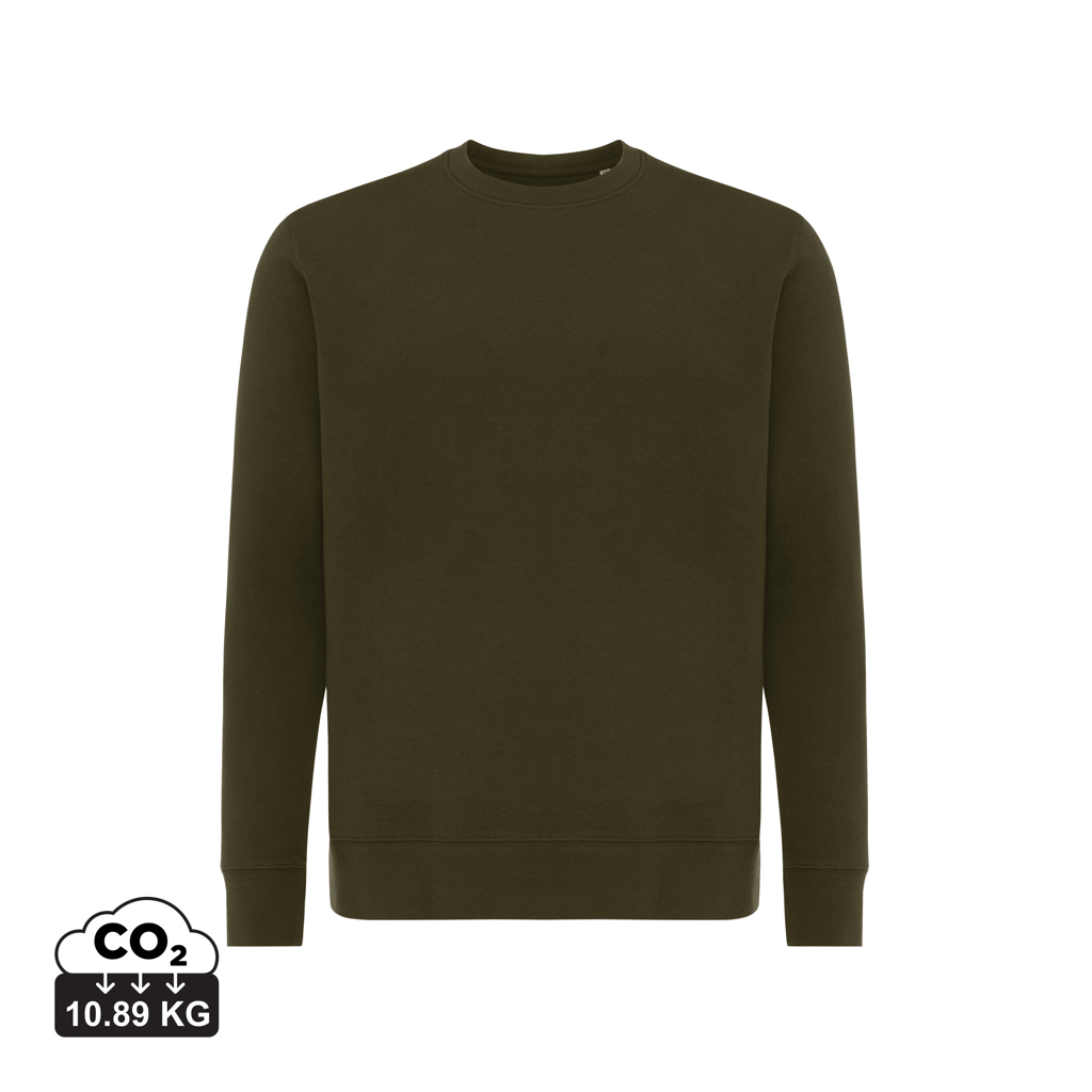 Sweat-shirt vert olive à col rond