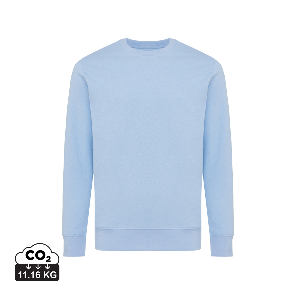 Sweat-shirt bleu clair à col rond