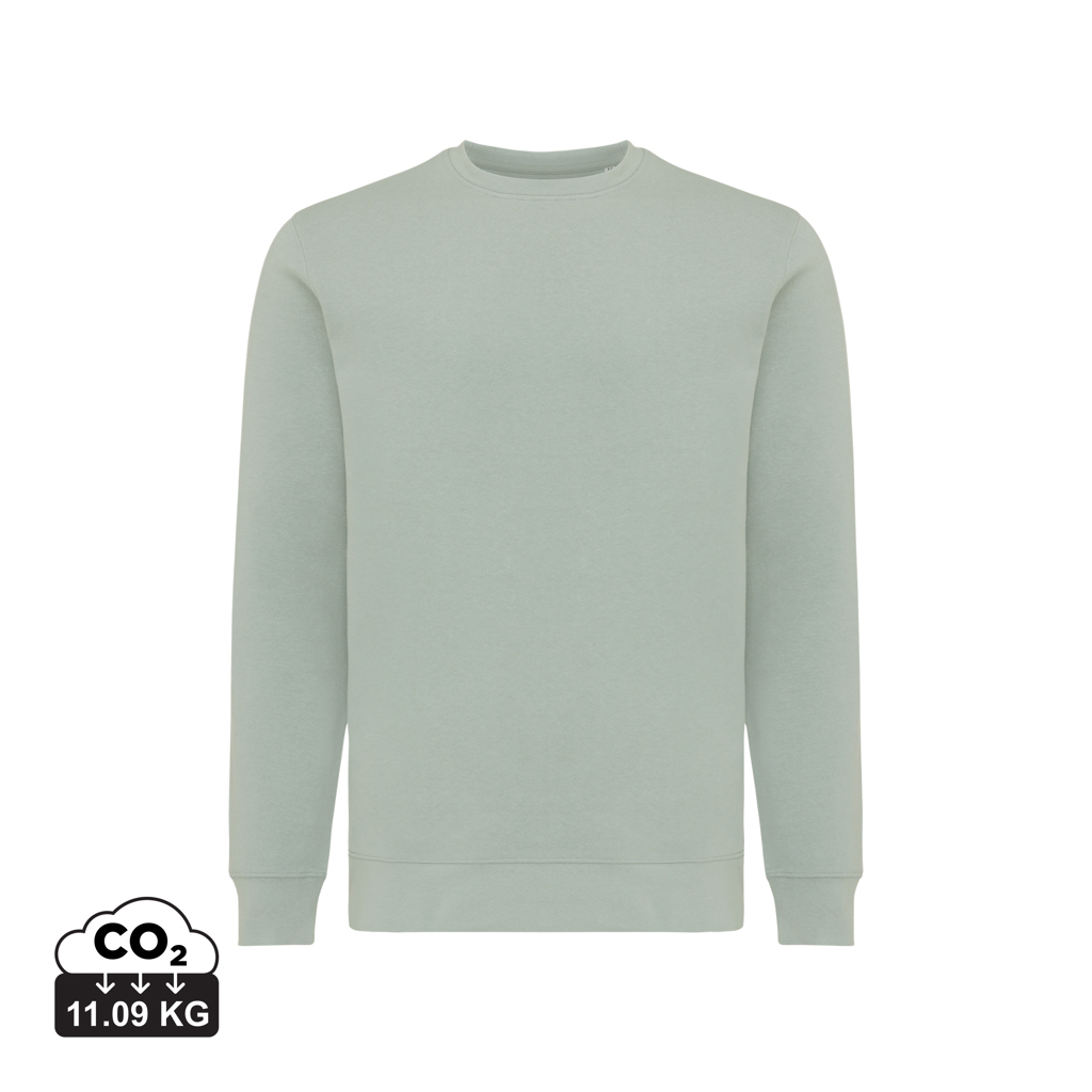 Sweat-shirt vert sauge uni à manches longues