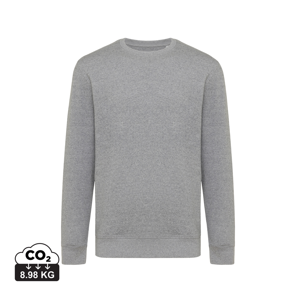 Sweat-shirt gris uni à col rond