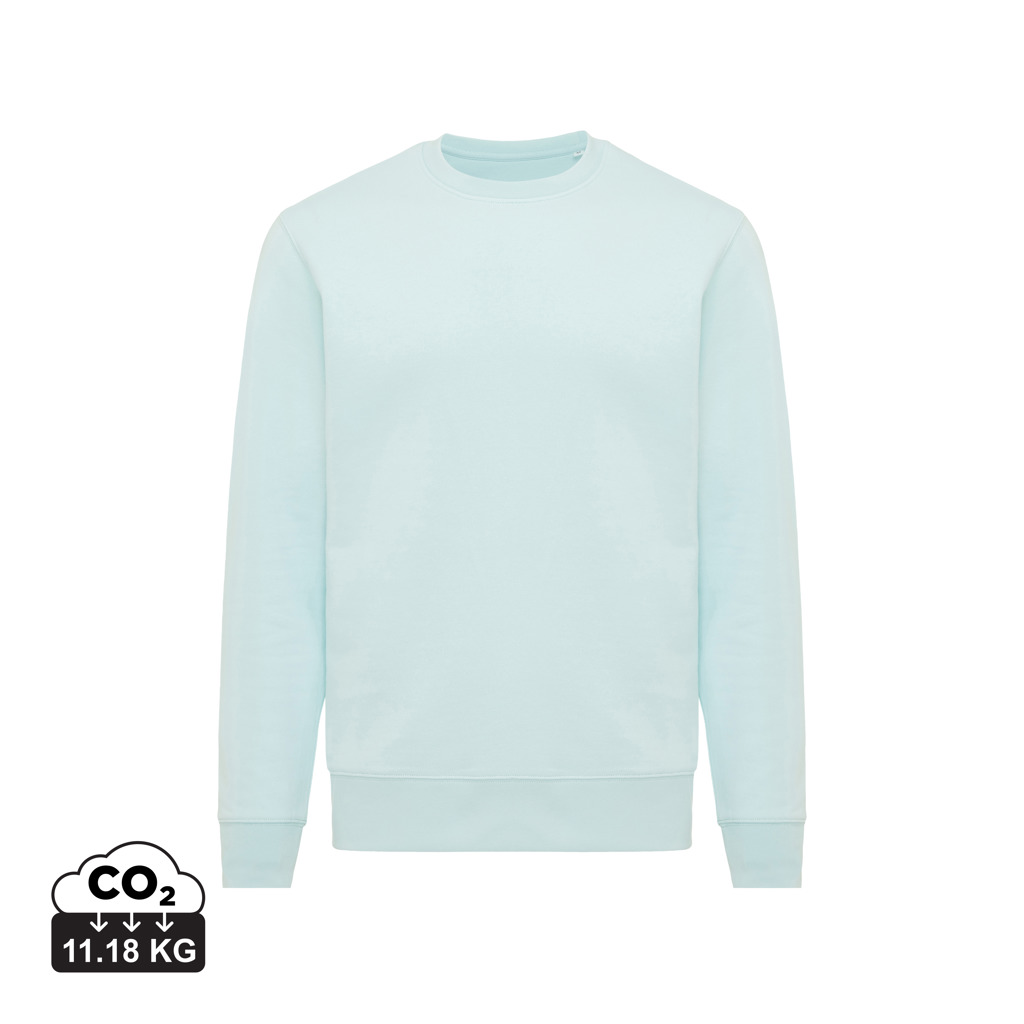 Sweat-shirt bleu pastel à col rond