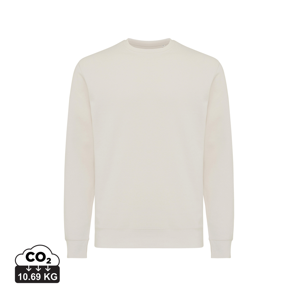 Sweat-shirt beige à col rond minimaliste