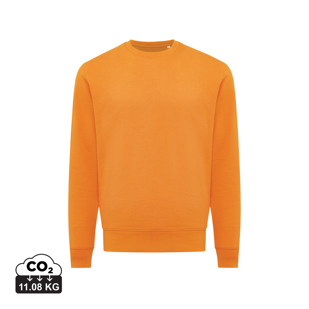 Sweat-shirt orange uni avec col rond