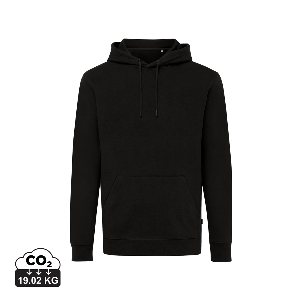 Sweat à capuche noir uni avec poche kangourou