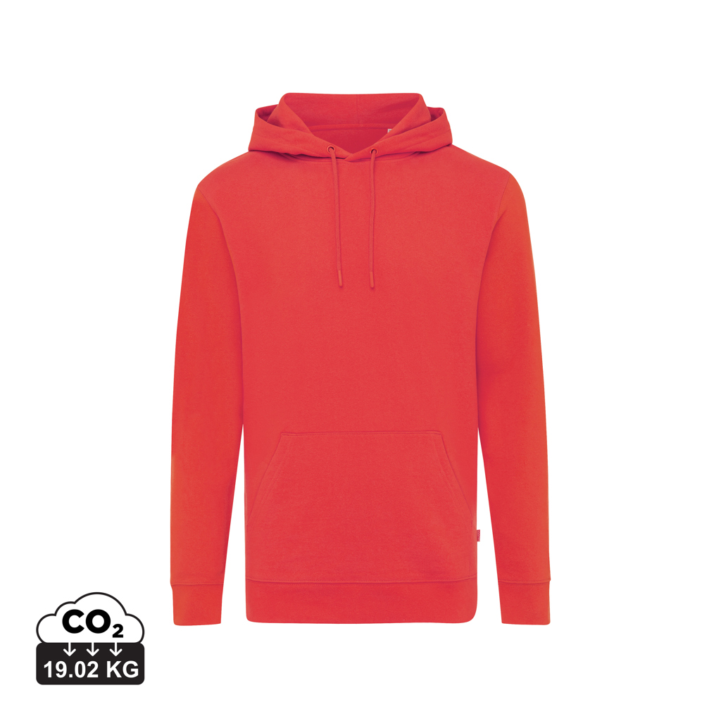Sweat à capuche rouge uni avec poche kangourou