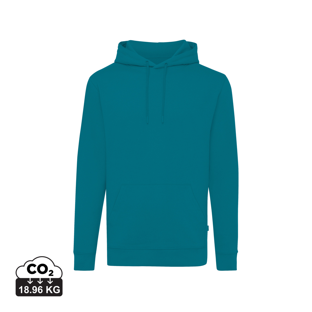 Sweat à capuche vert pétrole uni