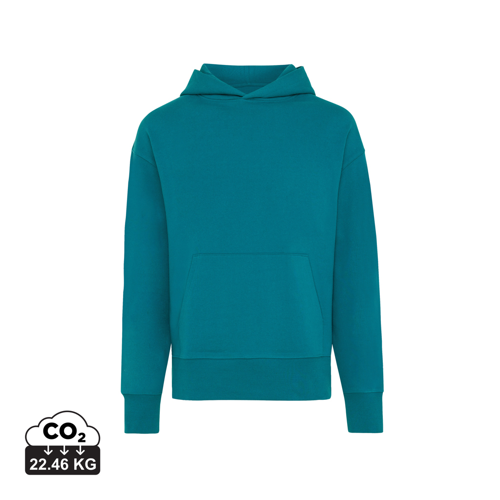 Sweat à capuche vert canard uni
