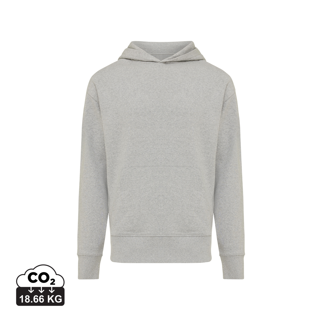 Sweat à capuche gris uni vue de face