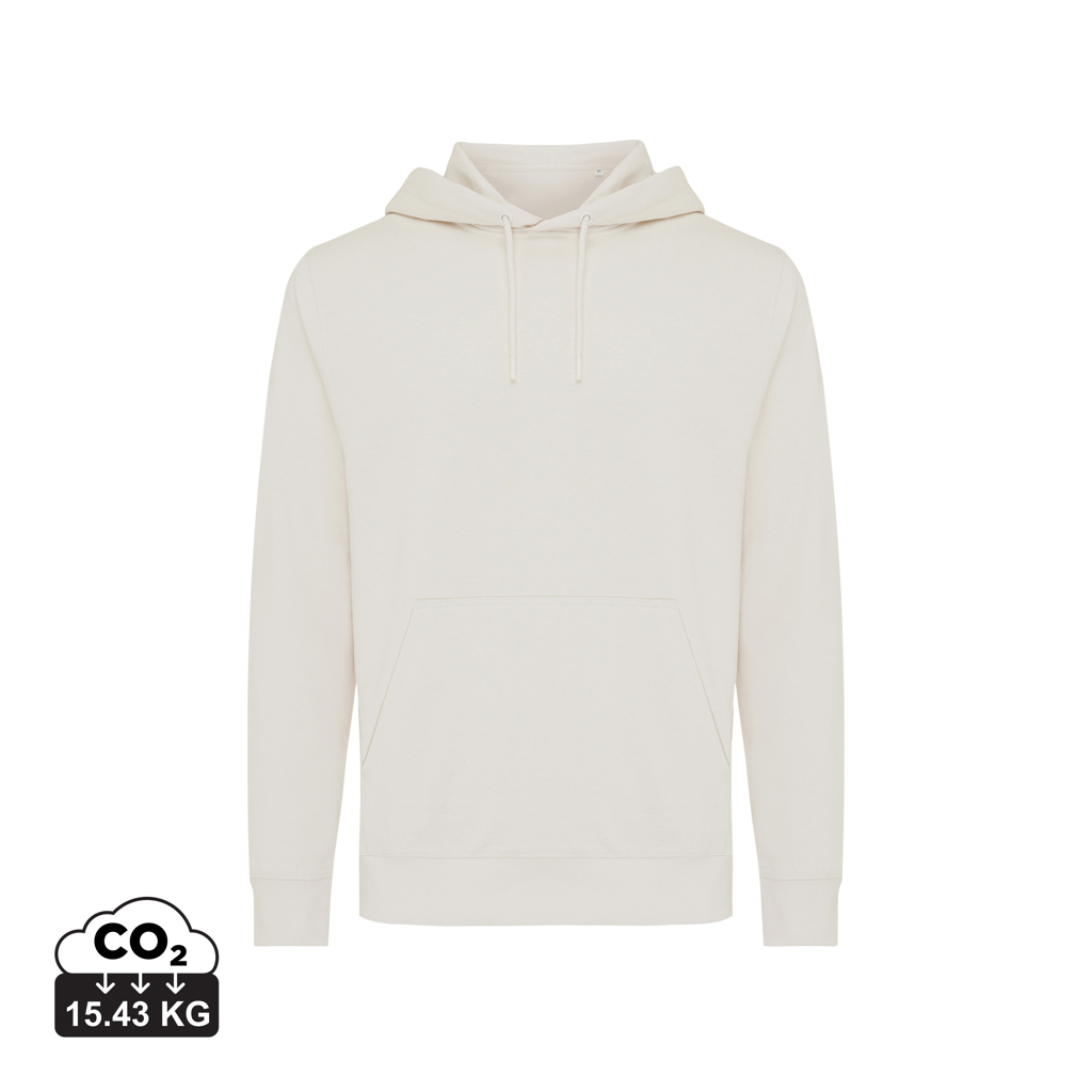 Sweat à capuche beige avec empreinte carbone