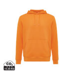 Sweat à capuche orange uni avec poche kangourou