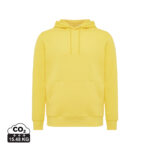 Sweat à capuche jaune uni avec poche