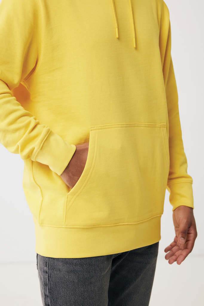 Sweat à capuche jaune avec poche kangourou