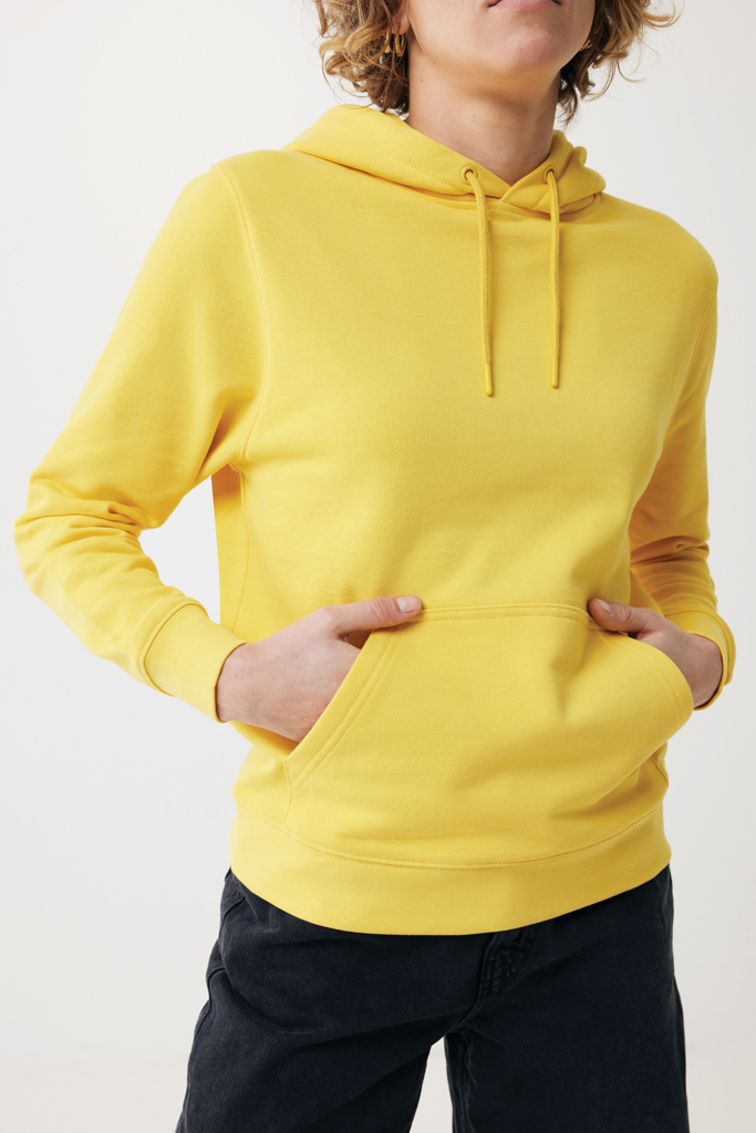 Sweat à capuche jaune avec poche kangourou