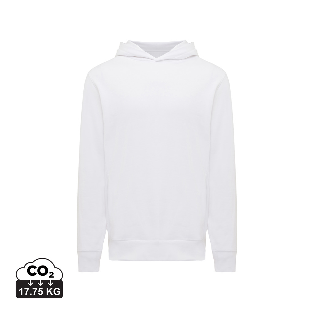 Sweat à capuche blanc uni vue de face