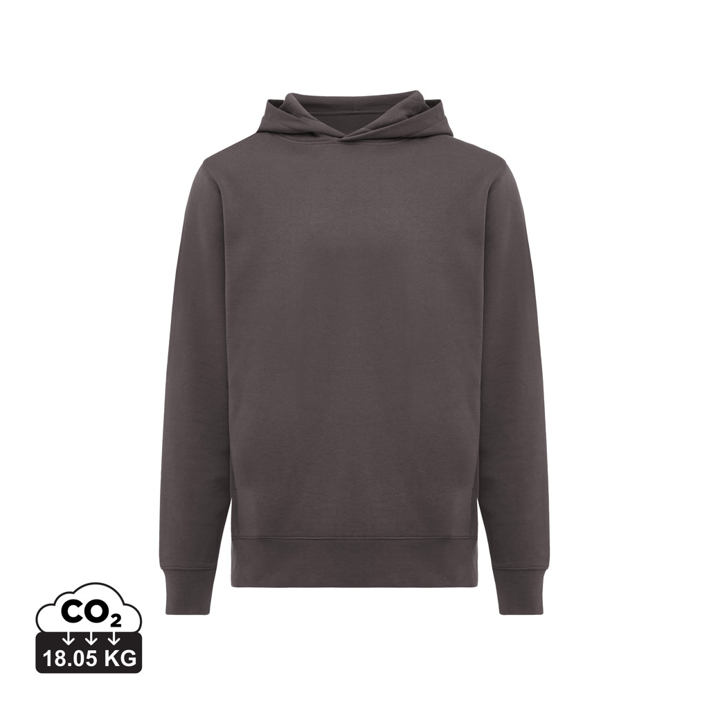 Sweat à capuche marron uni vue de face