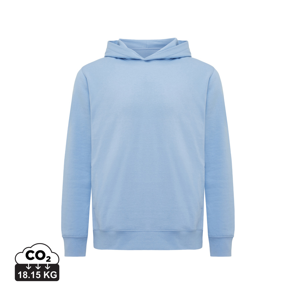 Sweat à capuche bleu clair uni