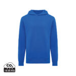 Sweat à capuche bleu uni vue de face