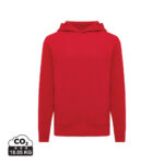 Sweat à capuche rouge uni sur fond blanc