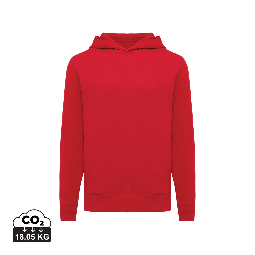 Sweat à capuche rouge sur fond blanc