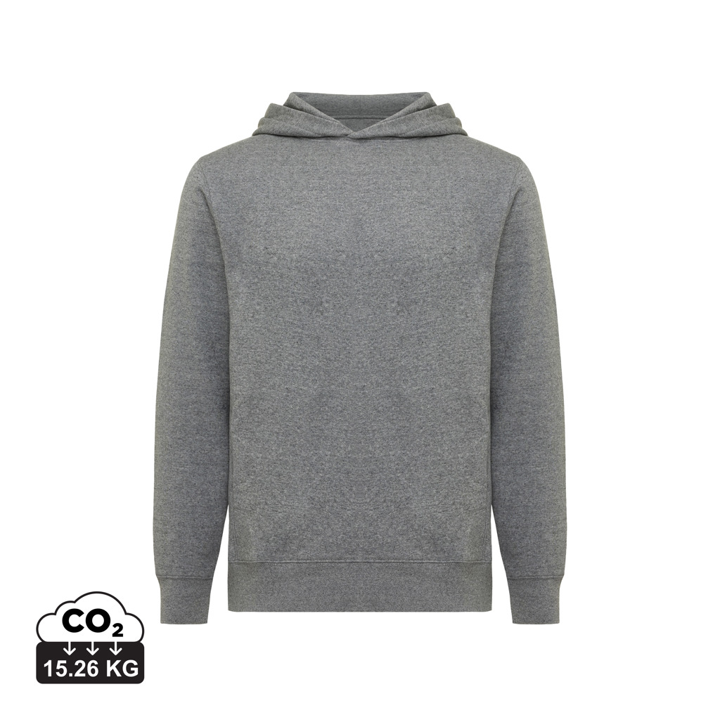Sweat à capuche gris uni vue de face
