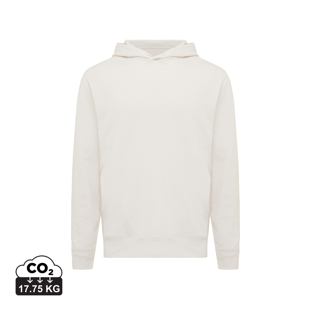 Sweat à capuche beige uni vue de face