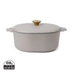 Cocotte beige avec couvercle et bouton doré
