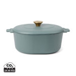 Cocotte en fonte verte avec couvercle doré