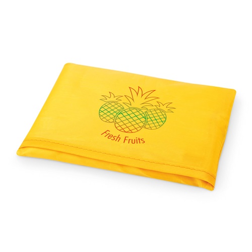 Torchon jaune plié avec motif ananas